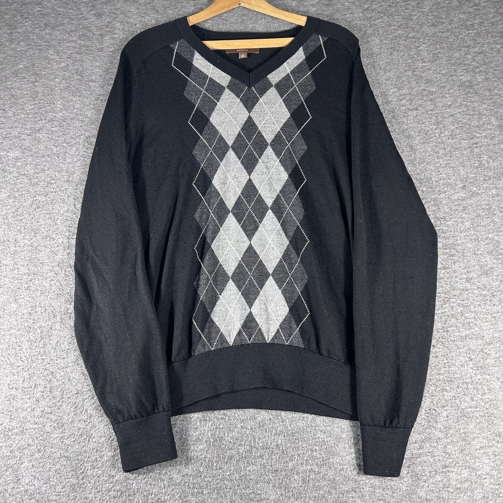 Merona Men's 100% Italian Merino Wool Argyle Classic Business Preppy Size L